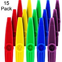Los mejores  - 15 Piezas de Kazoo de Plástico Instrumento Musicales con Diafragmas de Flauta de Kazoo para Regalo- Premio y Favores de…